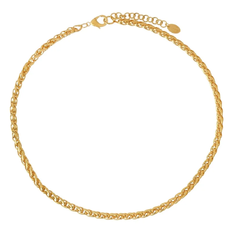 Curved gem necklaces-Women's Brooke Chain Necklace In Gold