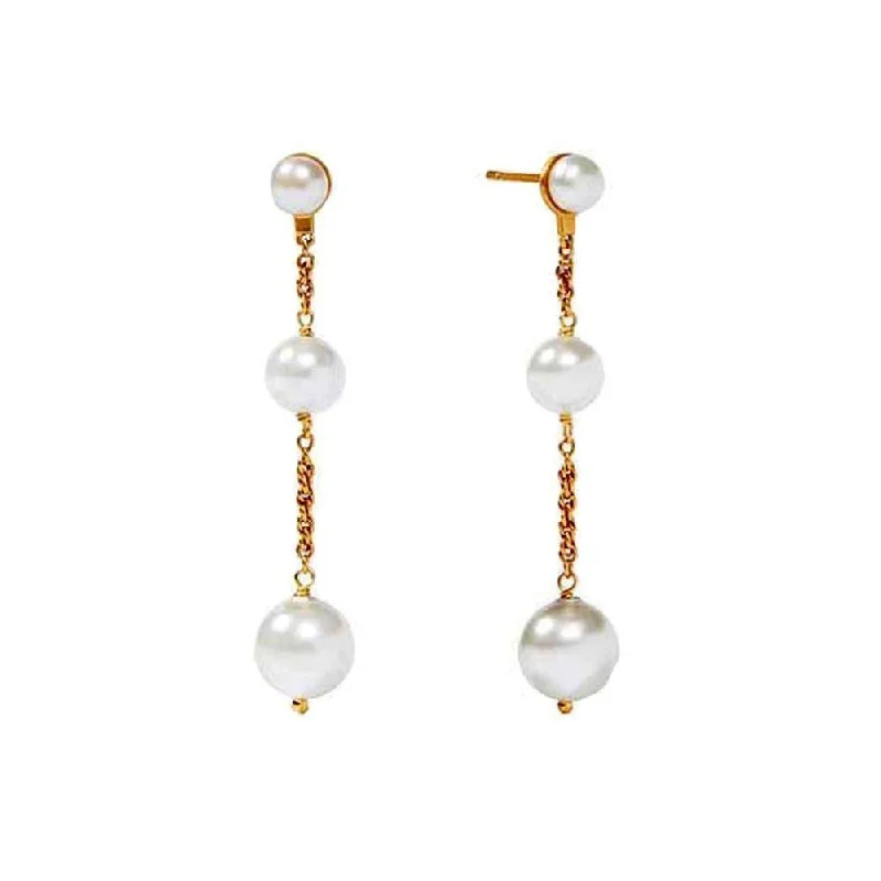 Gothic style earrings-Cascade Pearl Earrings