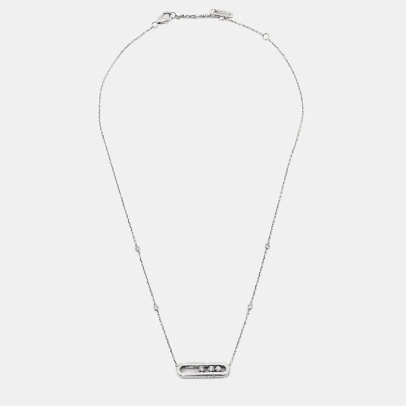 Eight-layer necklaces-Messika Baby Move Diamonds 18K White Gold Necklace