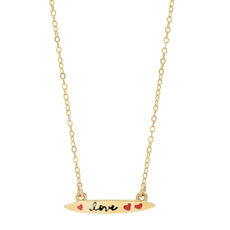 Rosebud flower necklaces-Women's Enamel Small Surfboard Necklace - Love In Vermeil