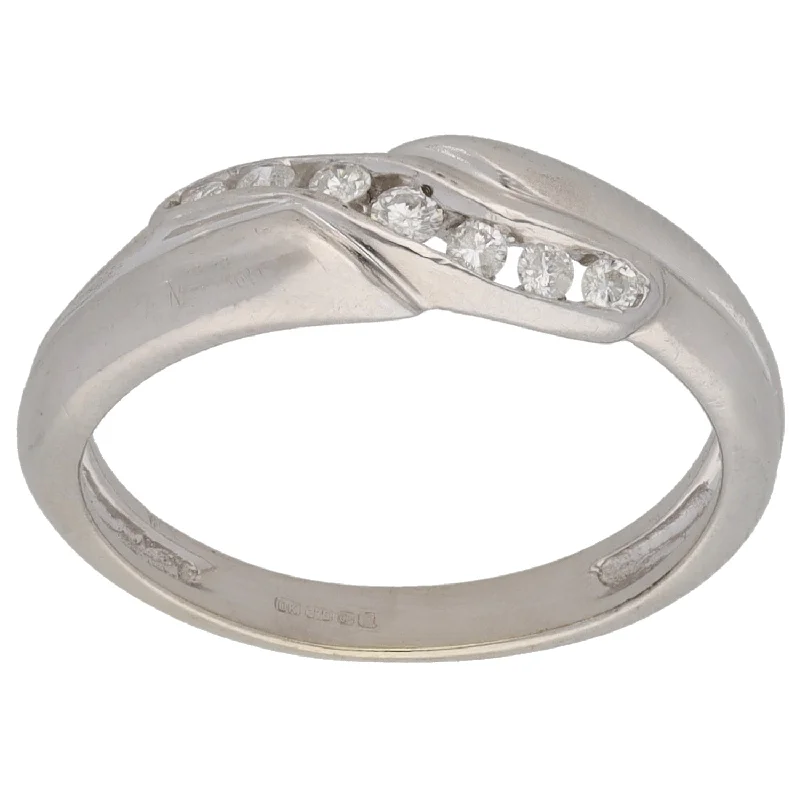 Fine form rings-9ct White Gold 0153ct Diamond Half Eternity Ring Size N