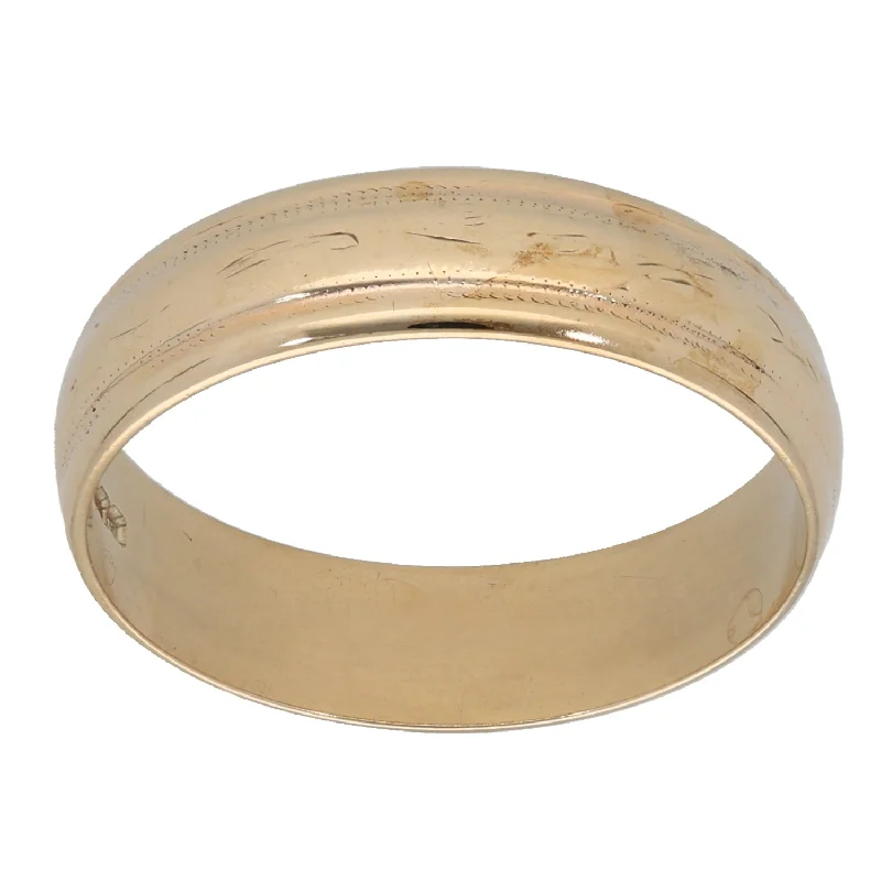 Blended metal rings-9ct Gold Plain Wedding Ring Size R