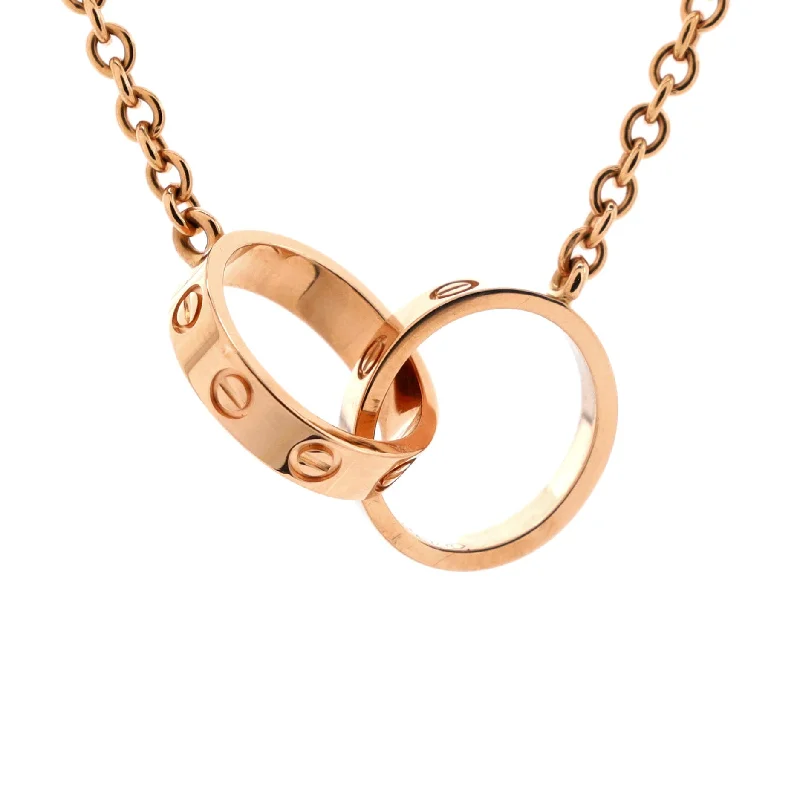 Mist glass necklaces-Love Interlocking Necklace 18K Rose Gold