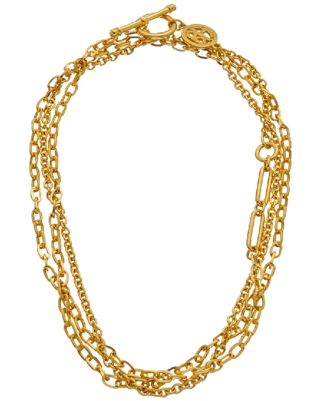 Small stone necklaces-Ben-Amun Gold Link 24K Plated Necklace