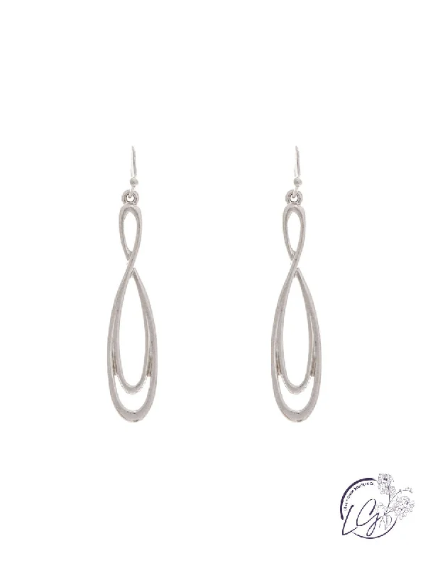 Rosebud motif earrings-Silver Infinity Twist Earrings