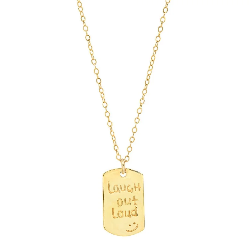 Hovering gem necklaces-Women's Vermeil "resolutions We Can All Keep" Dogtags Max Necklace In Laugh Out Loud