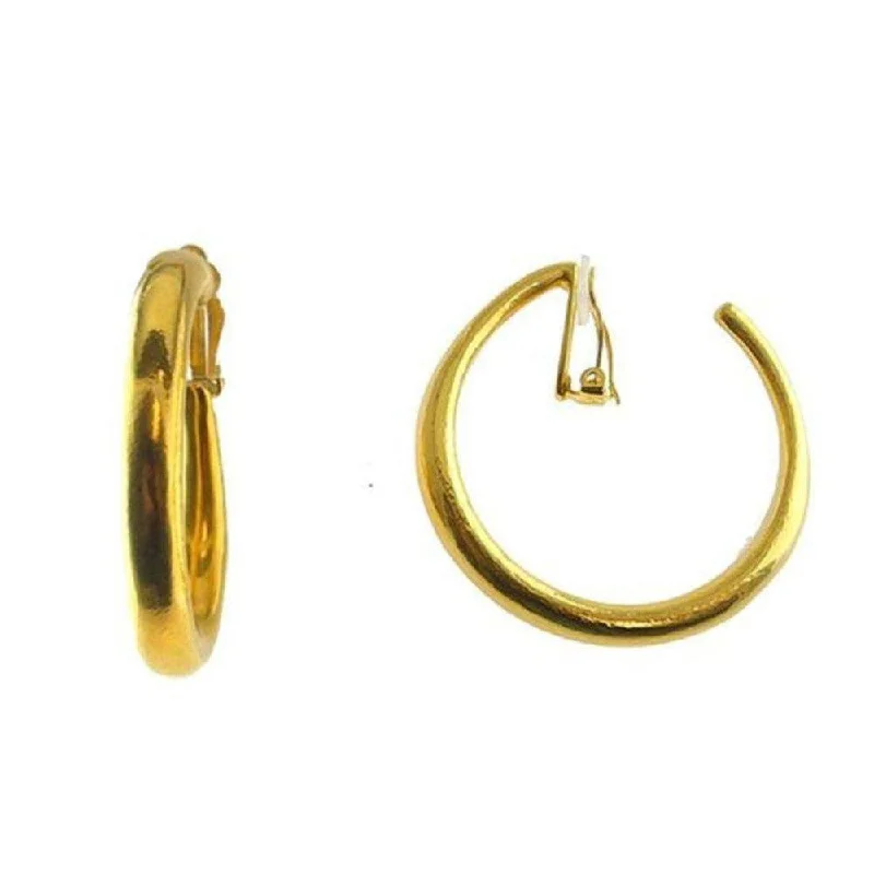 Crescent wax earrings-Hoop Earrings with Clip Closure