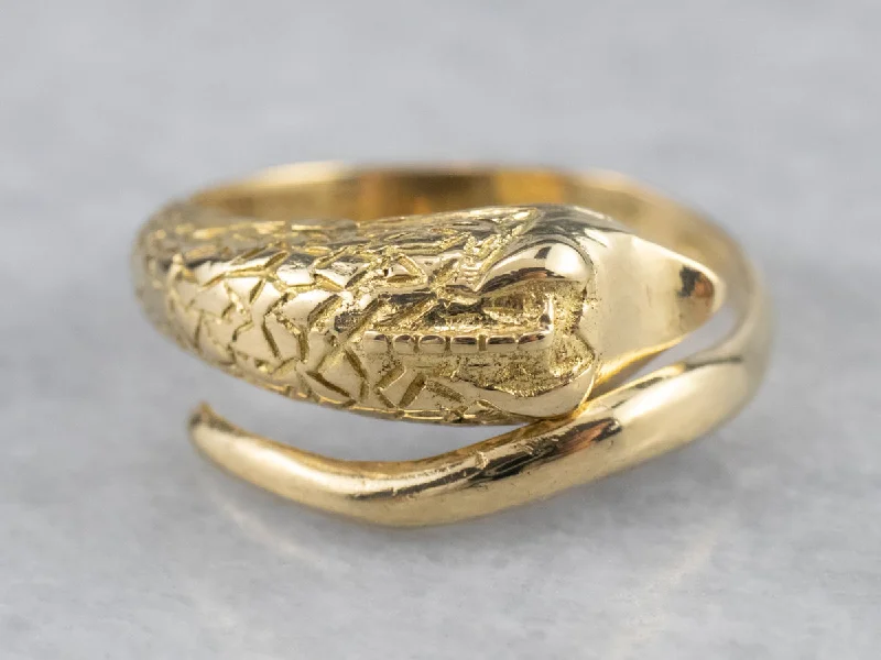 Rustic vow rings-18K Yellow Gold Swan Wrap Ring