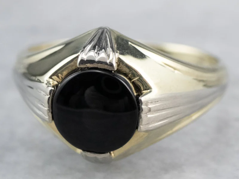 Neat modern rings-Retro Era Black Onyx Solitaire Ring