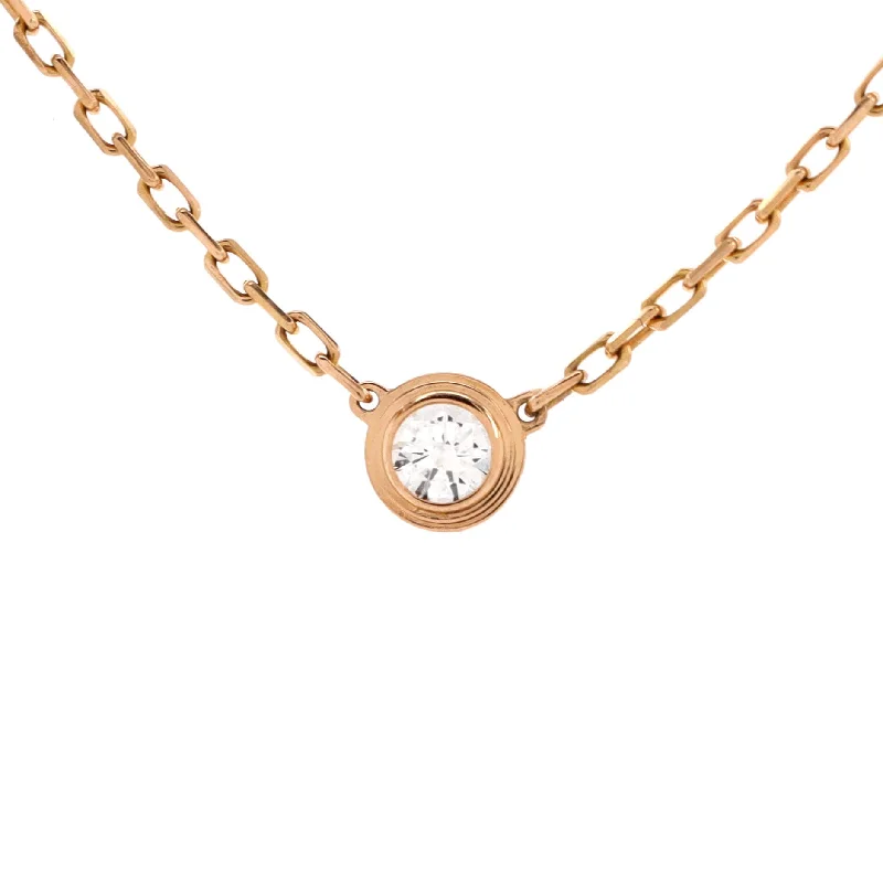 Sisal cord necklaces-Cartier D'Amour Pendant Necklace 18K Rose Gold with Diamond Small