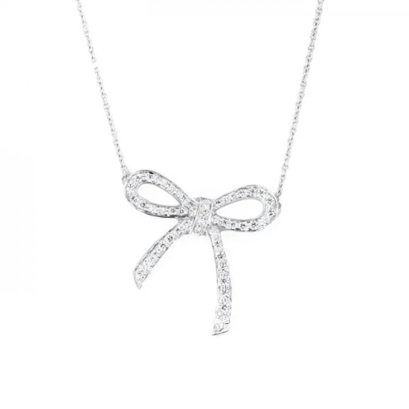 Blended metal necklaces-Tiffany Tiffany Bow  Platinum 950 Necklace (Pre-Owned)