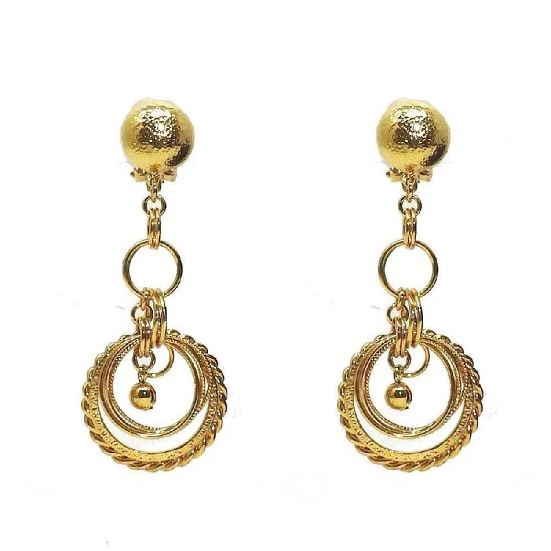 Firm hoop earrings-Gold Link Chandelier Clip Earrings