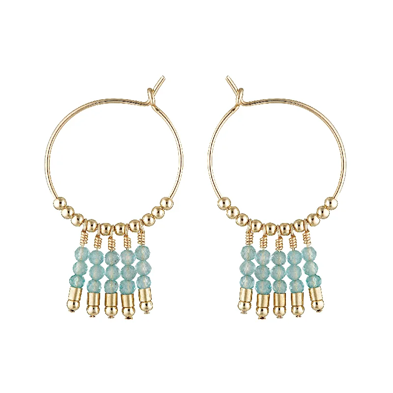 Trekker weave earrings-Cleo Hoops ~ Apatite