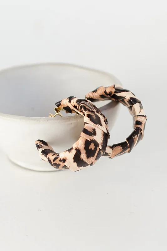 Elegant design earrings-FINAL SALE - Daniela Leopard Hoop Earrings