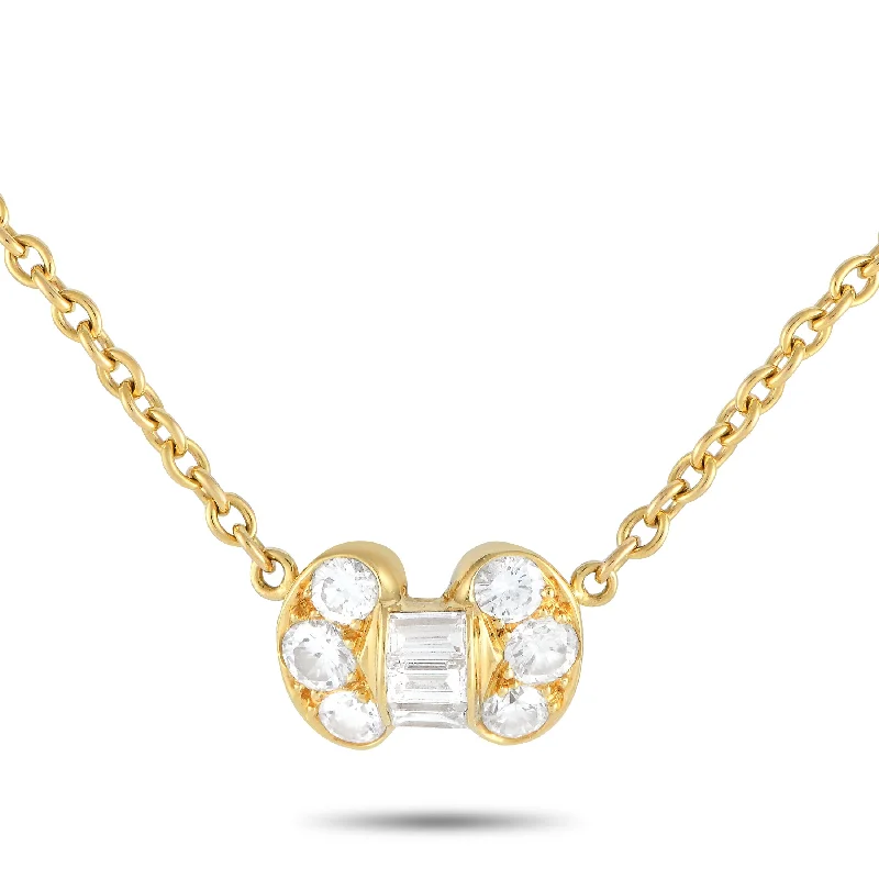 Tilted bar necklaces-Van Cleef & Arpels Vintage 18K Yellow Gold 0.67ct Diamond Necklace VC25-111224