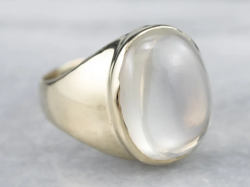 Firm gold rings-Bold Vintage Moonstone Ring