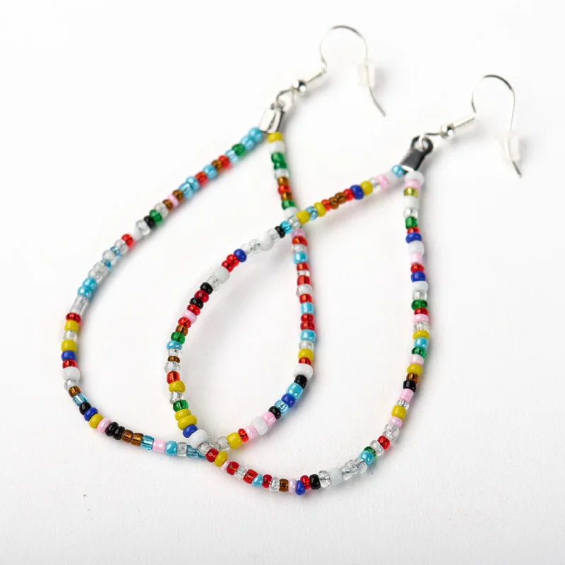 Fiber fringe earrings-Redeemed Teardrop Earrings