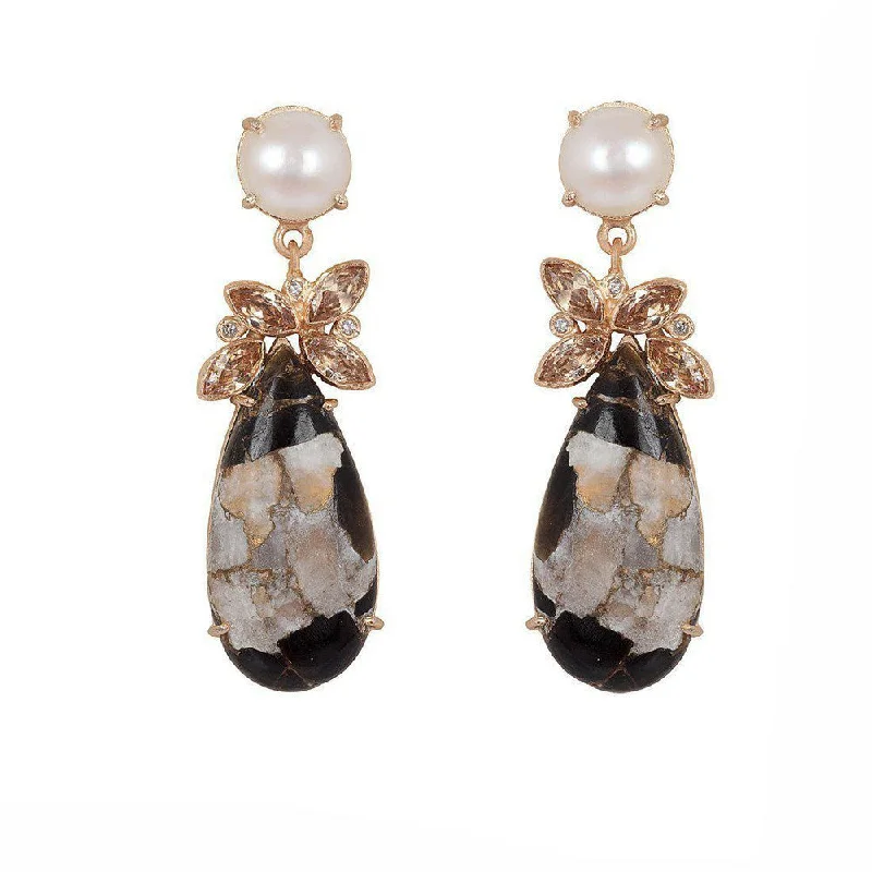 Light bead earrings-Joya Honey Drop Earrings