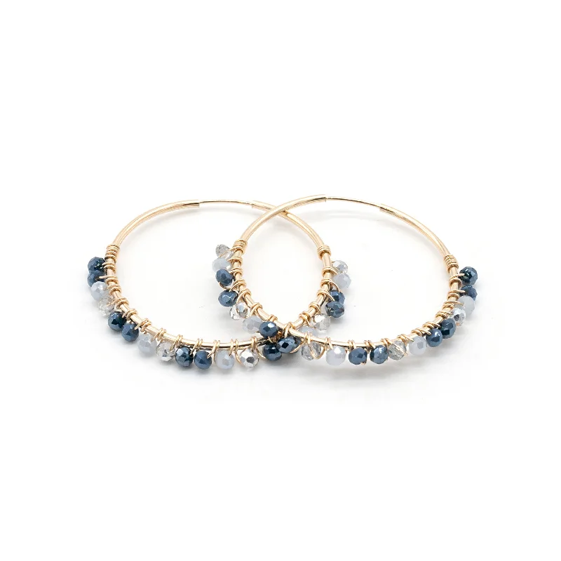 Small triangle earrings-Serena Crystal Endless Hoop Earrings