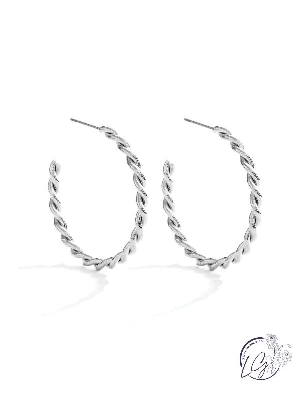 Sleek gloss earrings-Twisted Hoop Earrings