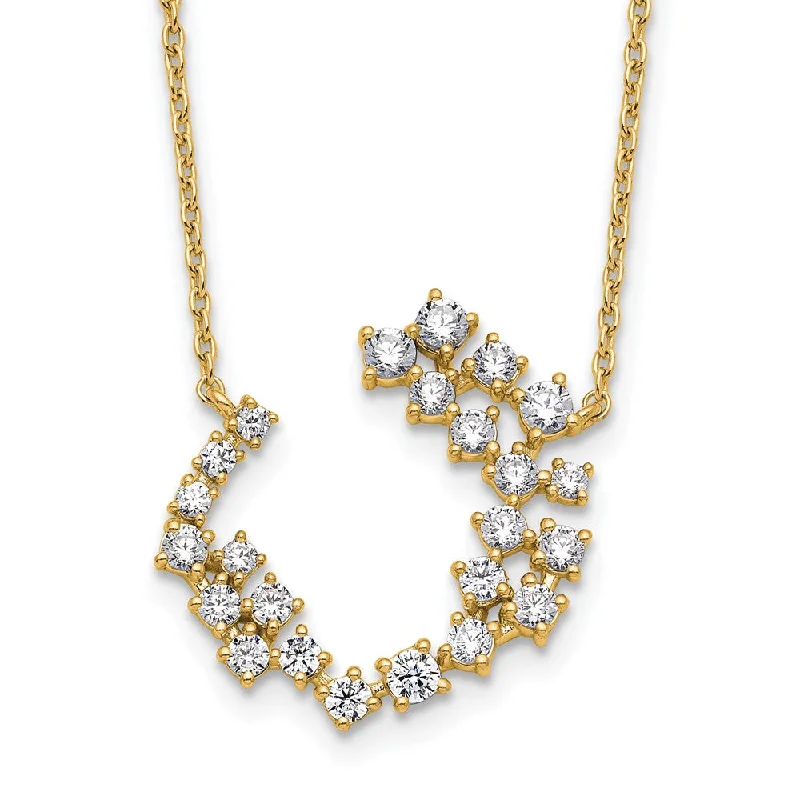 Danburite necklaces-14k Gold 1 Ct Lab Grown Diamond Fashion Necklace 18" Clarity VS, Color D-E