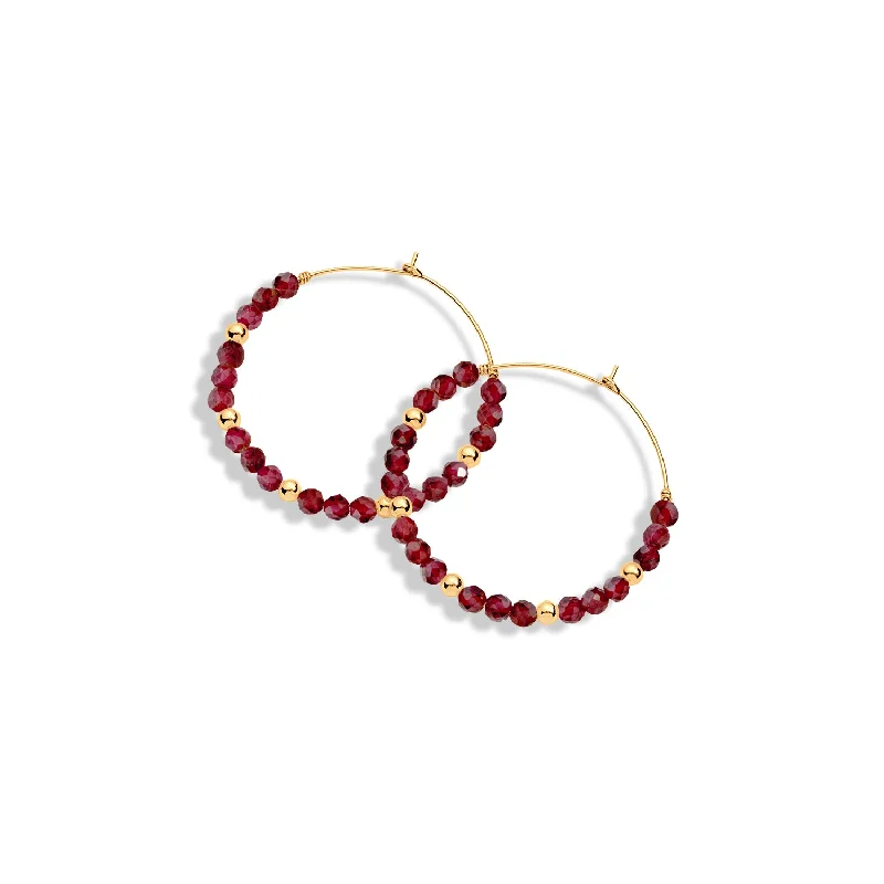 Sharp crystal earrings-Zara Gemstone & Gold Filled Hoop Earrings