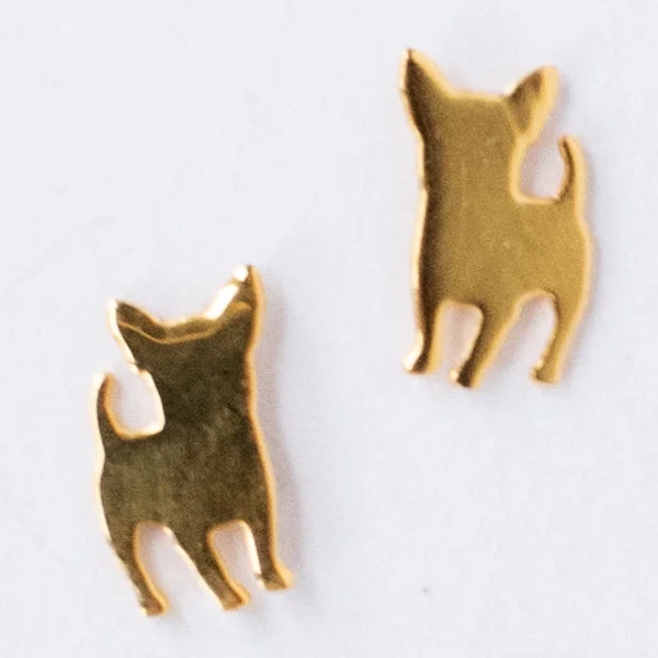 Elegant art earrings-Chihuahua Post Earrings