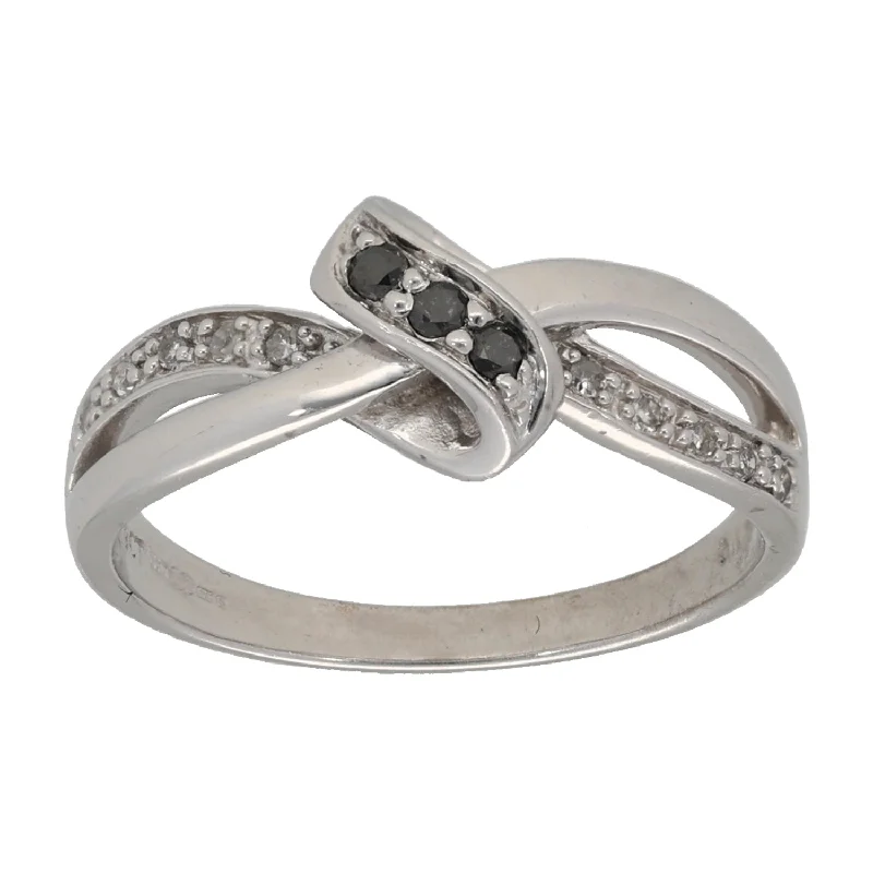 Trust charm rings-9ct White Gold 0.13ct Diamond Dress/Cocktail Ring Size L