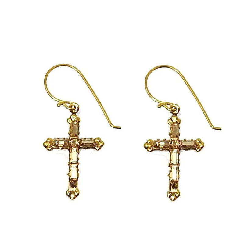 Bold statement earrings-Madonna Cross Earrings