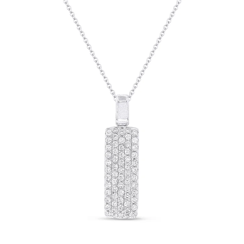 Sharp crystal necklaces-0.49Ct Diamond 16"pendant Necklace In 14K White Gold