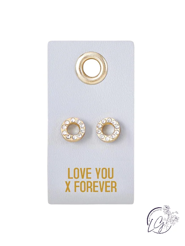 Soft hoop earrings-Stud Love Wedding - Love You x Forever