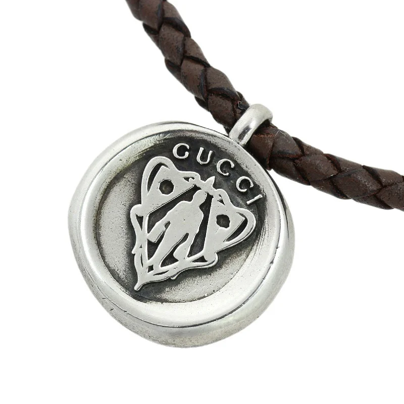 Curled knot necklaces-Gucci   Leather  925 Necklace (Pre-Owned)