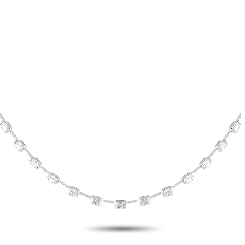 Simple cross necklaces-LB Exclusive 18K White Gold 7.80 ct Diamond Necklace ANK-19168