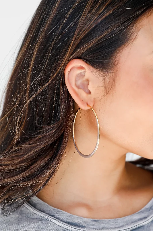 Layered drop earrings-FINAL SALE - Helen Gold Hoop Earrings