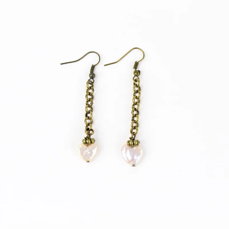 Subtle drop earrings-Copper Chain Earrings