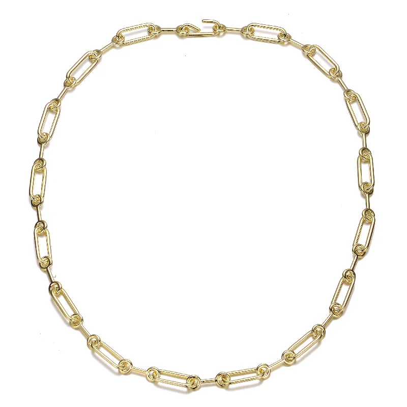 Web choker necklaces-Rachel Glauber 14k Gold Plated Chain Necklace