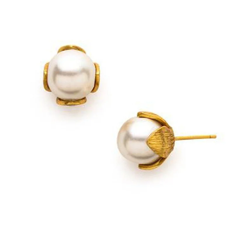 Eclipse phase earrings-Penelope Large Stud Earrings with Pearl