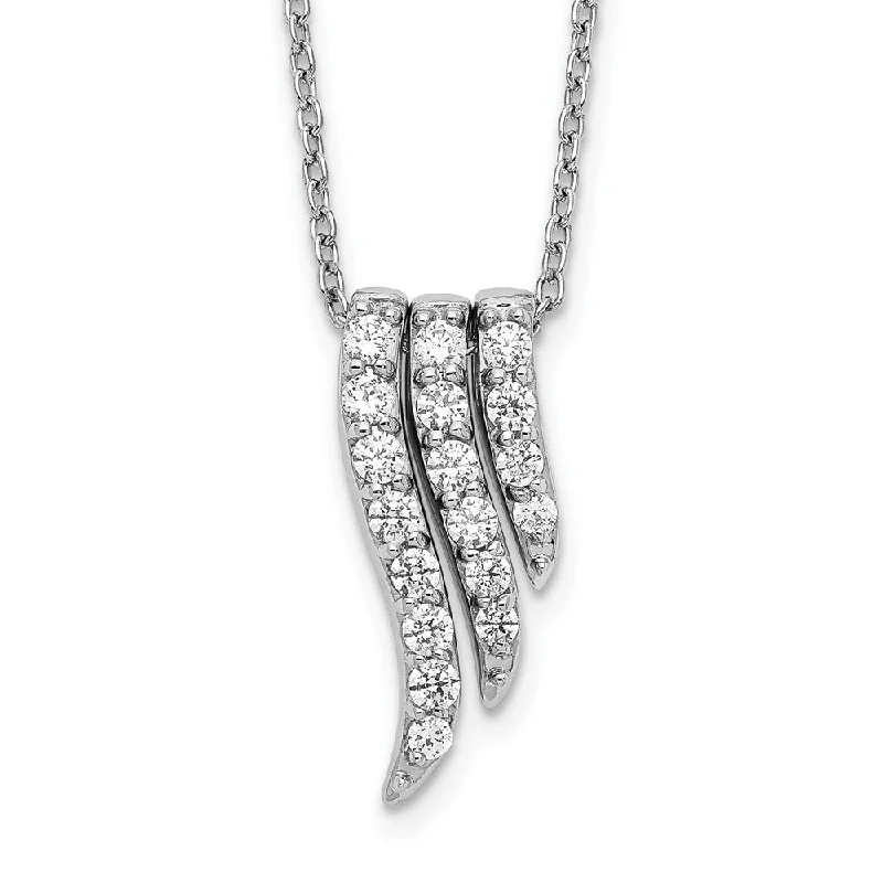 Flow shape necklaces-14K White Gold 1/2 Ct Lab Grown Diamond Pendant Necklace Clarity VS, Color G-H