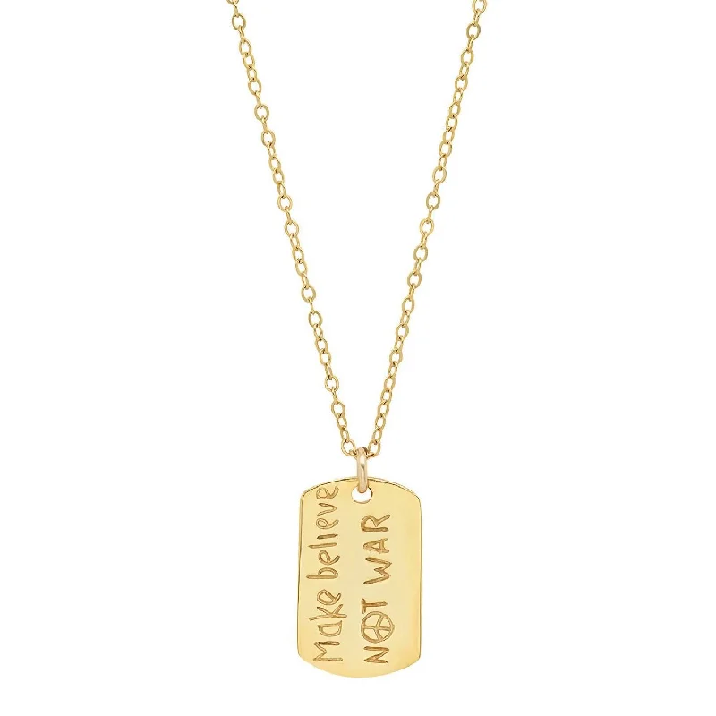 Rope knot necklaces-Women's Vermeil "resolutions We Can All Keep" Dogtags Max Necklace In Make Believe Not War