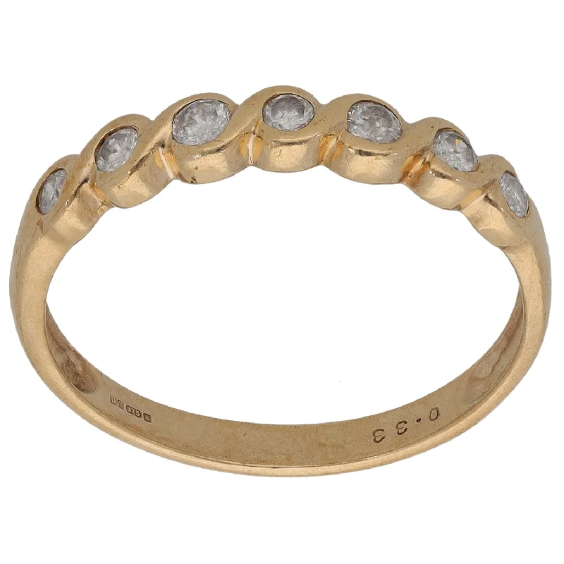 Fine clay rings-9ct Gold 0.33ct Diamond Half Eternity Ring Size U