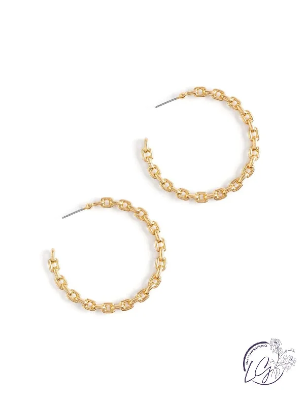 Flow drop earrings-Chain Link Hoop