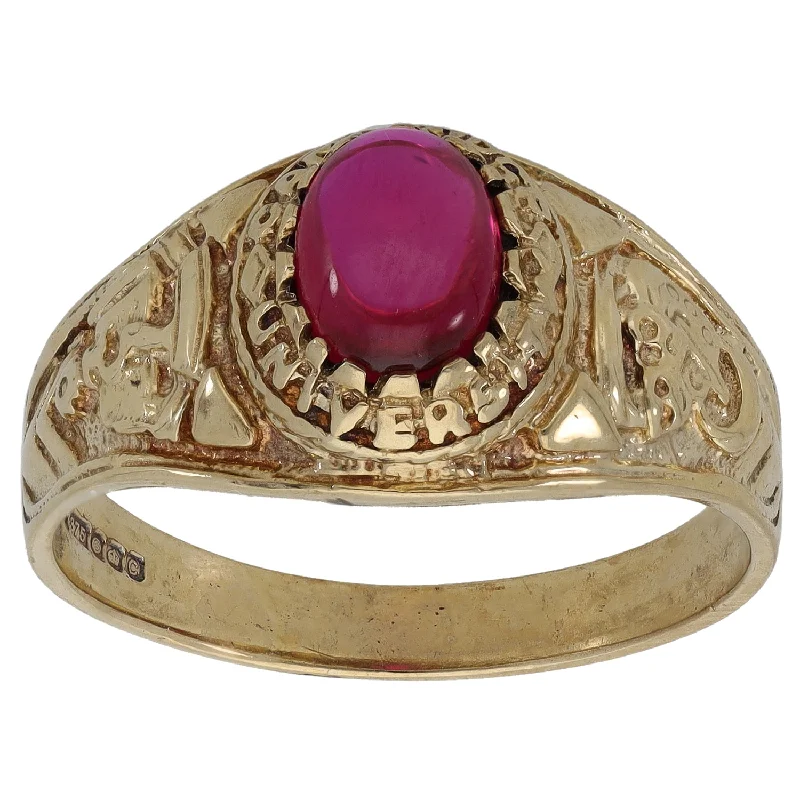 Soft band rings-9ct Gold Imitation Gem Signet Ring Size V