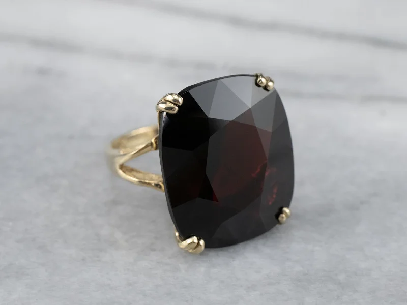 Stone stack rings-Vintage Garnet Statement Ring