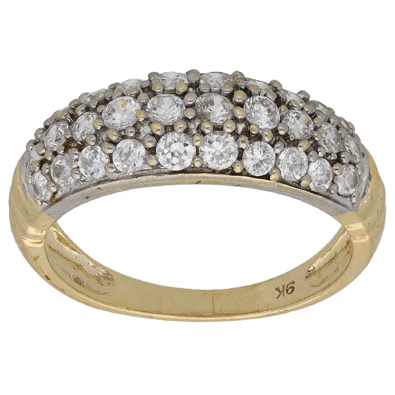 Stretch open rings-9ct Gold Cubic Zirconia Dress/Cocktail Ring Size O