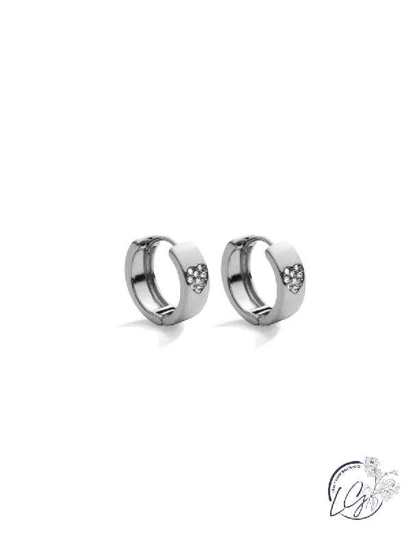 Eclipse phase earrings-Wide Pave Heart Huggie