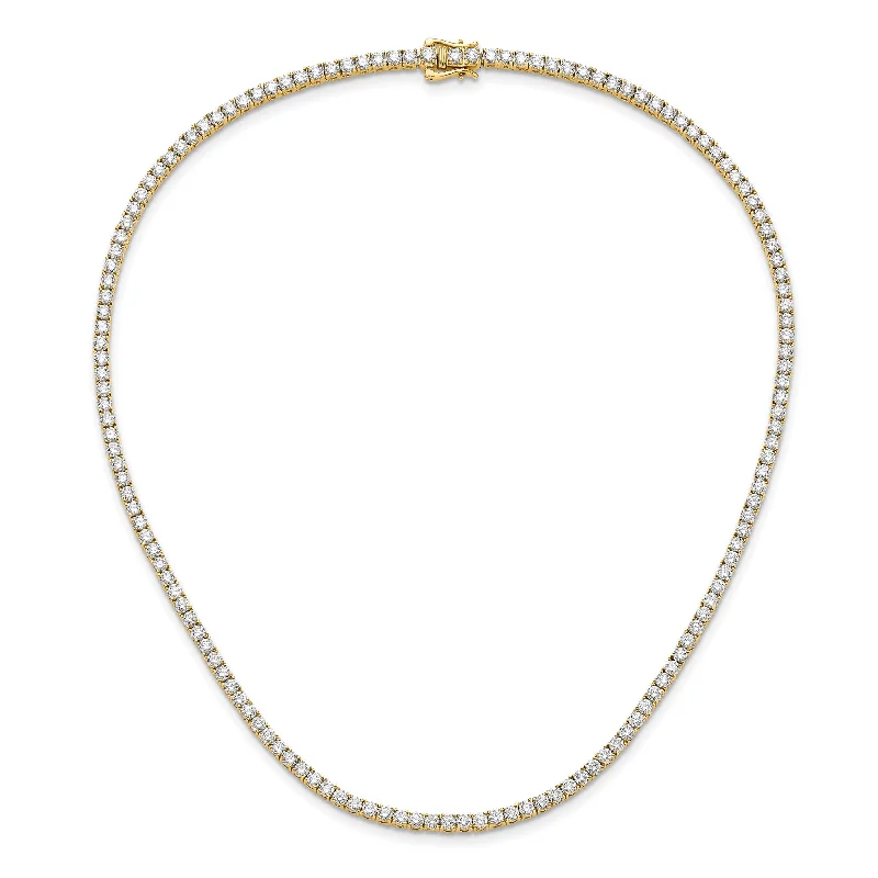 Round shape necklaces-14k Gold Lab Grown Diamond Tennis Collar Necklace 18" (7 ct, Color-E-F, Clarity- VS)