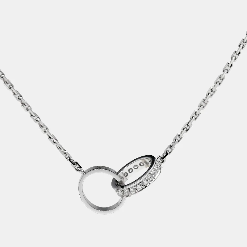 Mist glass necklaces-Cartier Love Interlocking  Diamonds 18K White Gold Necklace