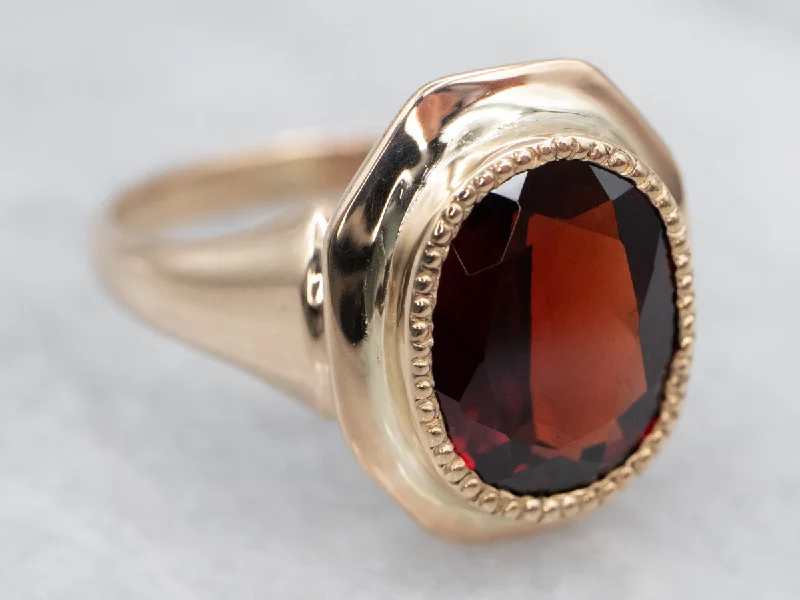 Sharp star rings-Unique Yellow Gold Garnet Bezel Set Solitaire Ring