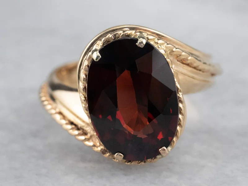 Java tile rings-Nautical Garnet Bypass Ring