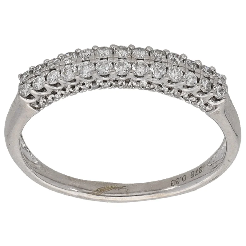 Stacked design rings-9ct White Gold 0.33ct Diamond Half Eternity Ring Size M